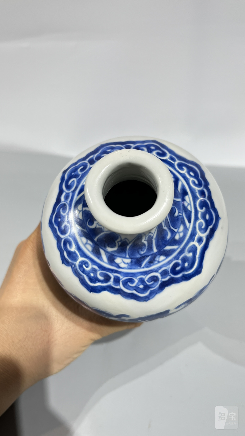 清康熙 青花缠枝花卉纹梅瓶 - 图6
